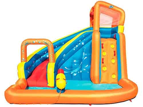 Bestway H2OGO! Wasserpark Turbo Splash, Planschbecken mit Wasserrutsche und Kletterwand